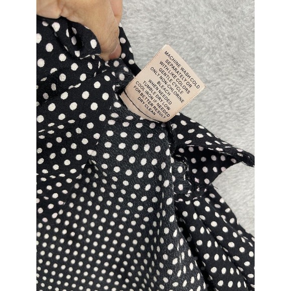 Philosophy Women's Blouse Black Polka Dot Long Sleeve Pull Over Size Medium - Picture 3 of 11